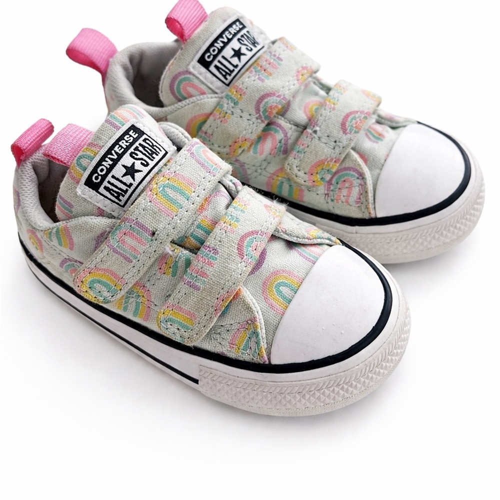 Converse All Star Rainbow Velcro Sneakers Size 5